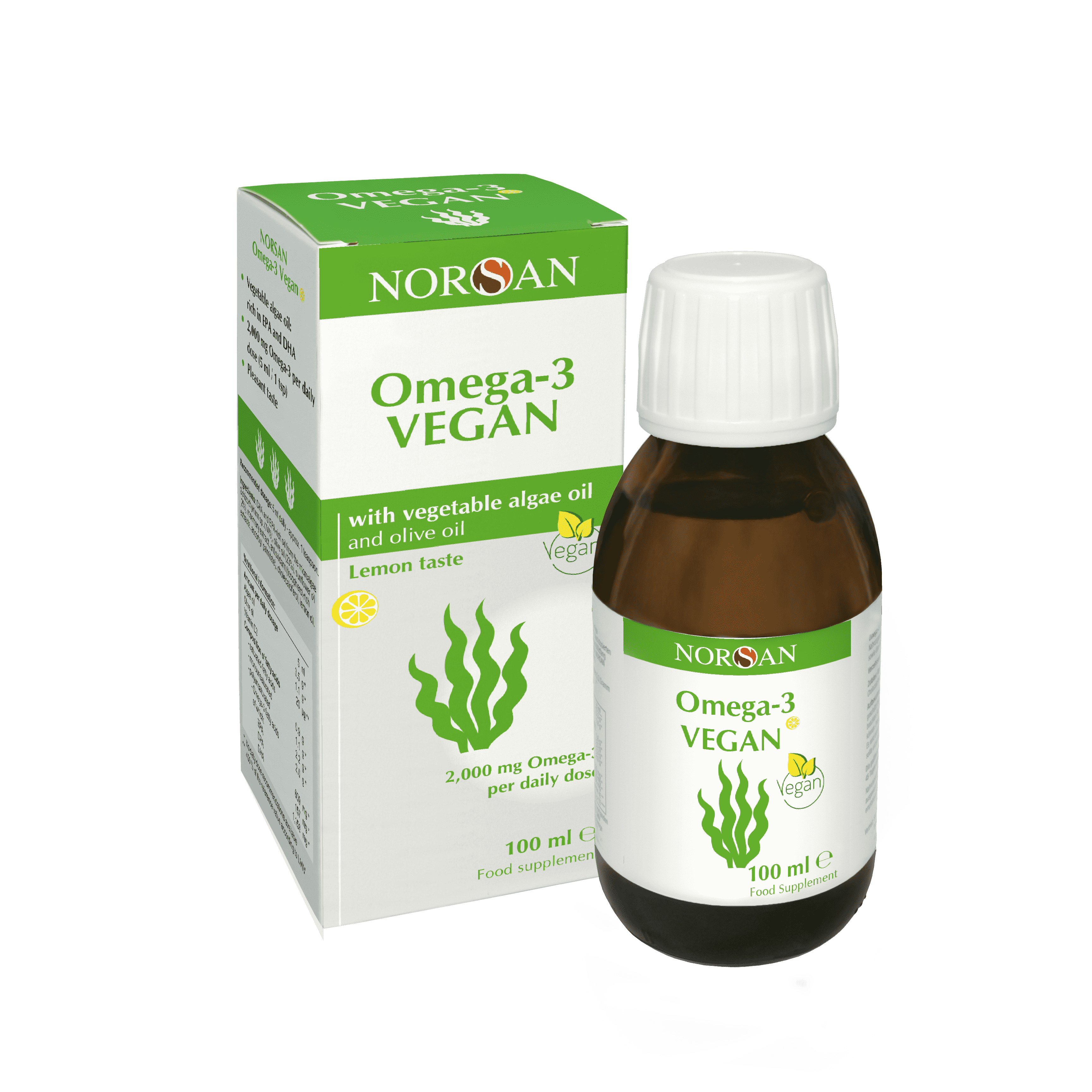 norsan omega-3 vegan bottle and box